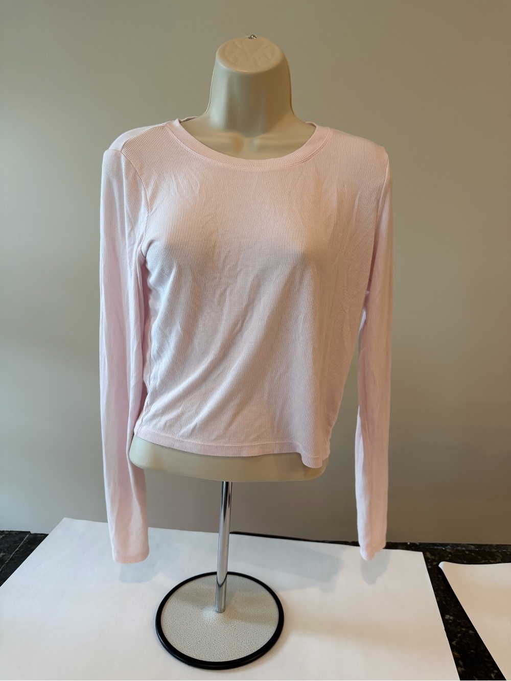 Z Supply Light Pink Long Sleeve Crewneck Top